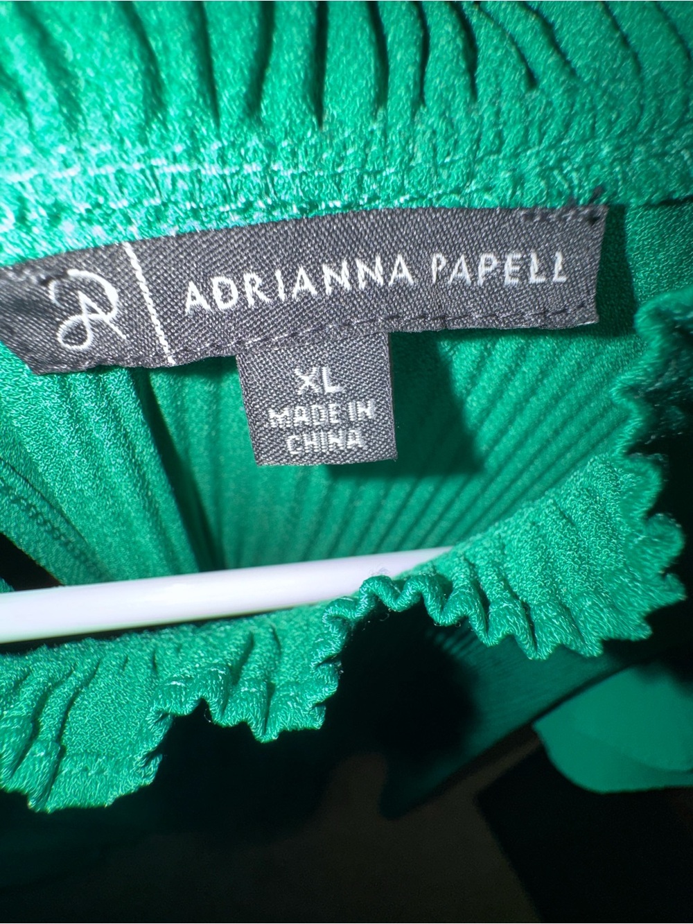 Adrianna Papell Teal Pleated Ruffle Sleeve Blouse - Picture 2 of 6